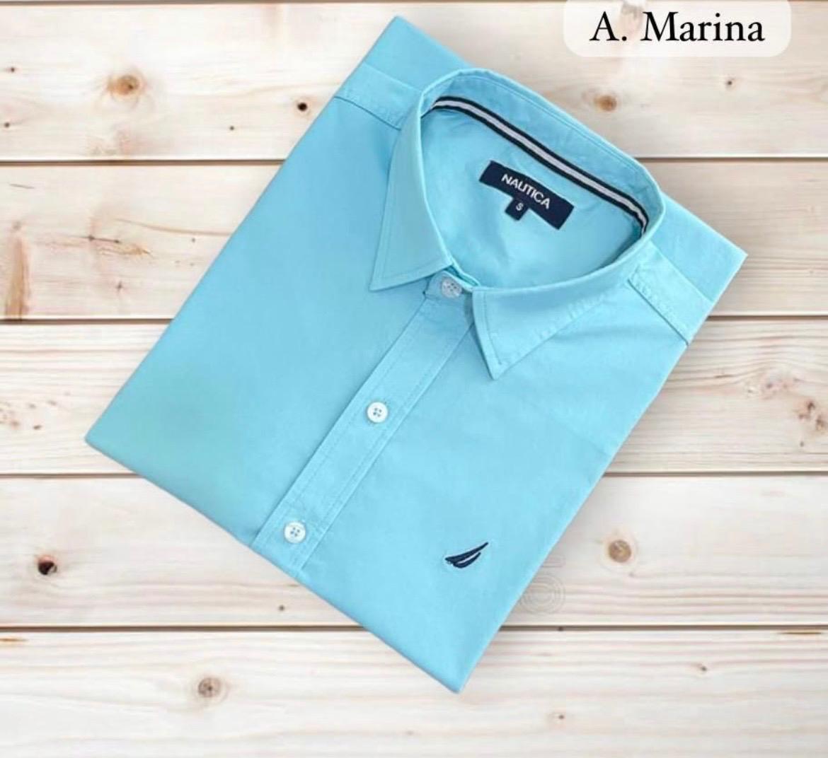 camisa náutica manga corta en tela strech