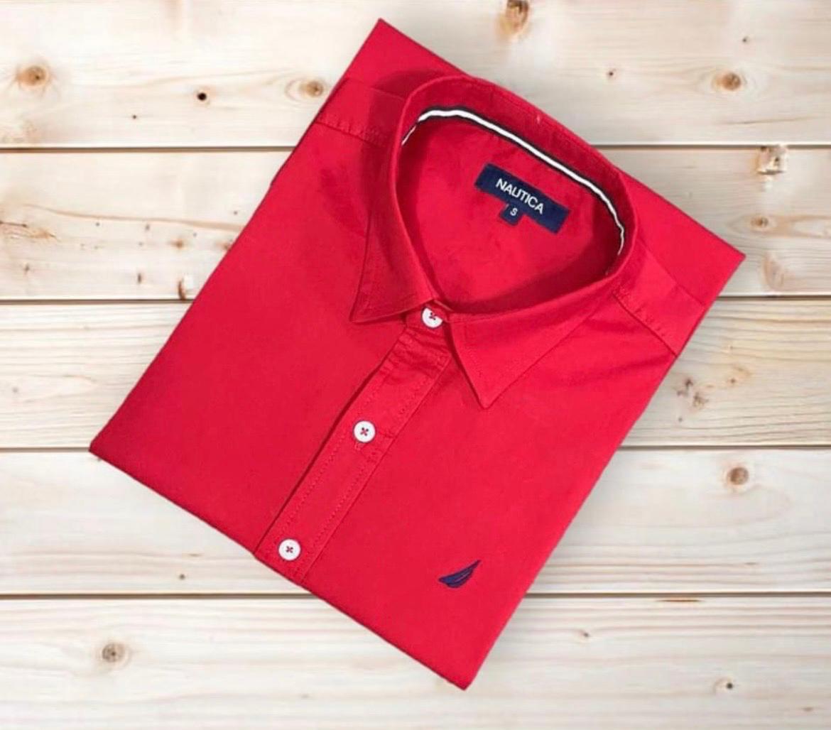 camisa náutica manga corta en tela strech